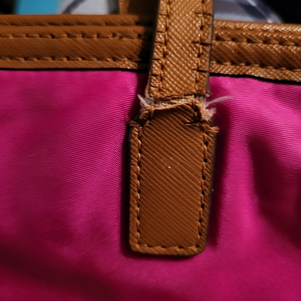Michael Kors Fuchsia Tote With Silver Hardware & Finishings - Picture 9 of 15